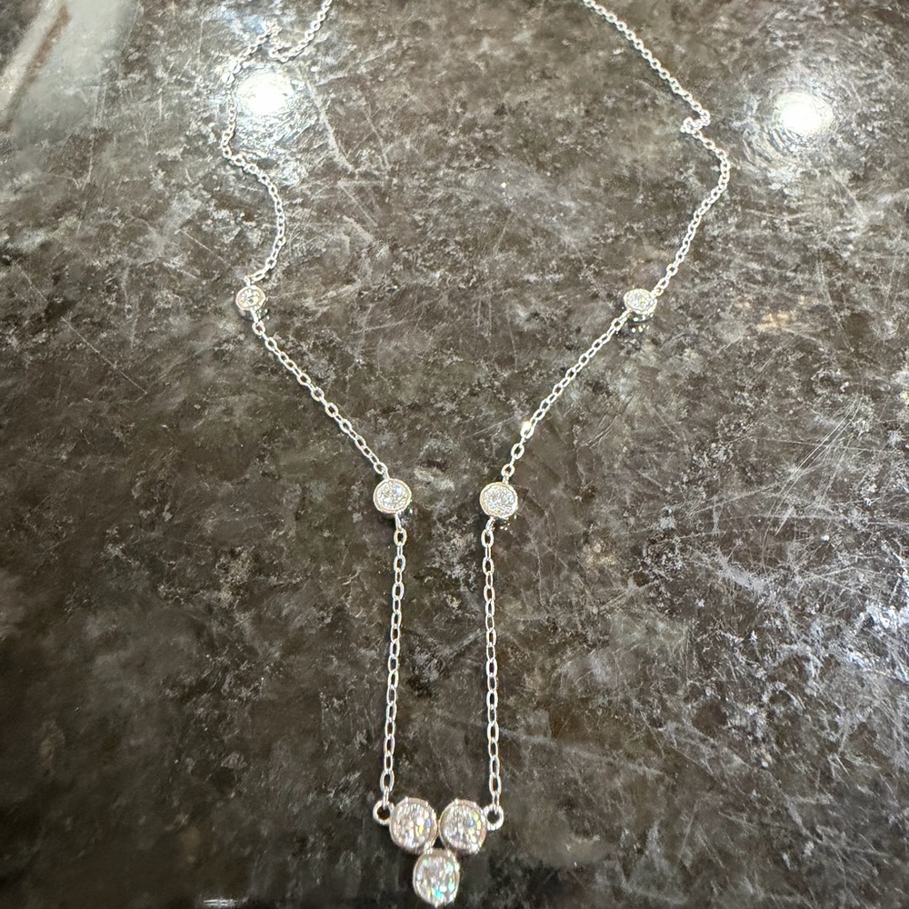 Dazzling Silver and Moissanite Necklace